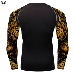 Workout Wear Latest Style Breathable Product Hand Made In Custom Color Contrast <b>Men</b> Wear Quick-Dry Adult Sports Rash Guard Top - Product Image 5