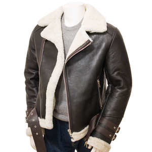 Veste en cuir pour homme de haute qualité, coupe classique / Veste en cuir tendance pour homme, chaude et légère pour l'hiver - Product Image 1