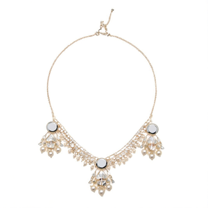 สร้อยคอแฟชั่น Jewelemarket รุ่น Trendy Ethnic Jhumki ประดับกระจกและลูกปัด Kanchain รหัสสินค้า 10575453WH - Product Image 2