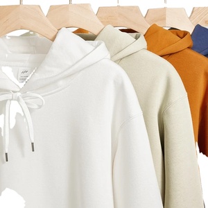 Custom Logo Blank Plain French Terry Fleece Thick Cotton 400 Gsm Sweatshirt Heavy Weight <b>Pullover</b> <b>Men</b> Hoodie - Product Image 6