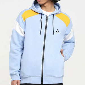 Sweats à capuche zippés tendance pour hommes, tissu en coton mélangé de qualité supérieure, coupe moderne élégante, tenue streetwear et sportswear pour tous les jours - Product Image 1