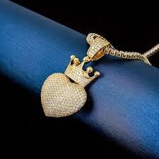 Colgante de Corazón con Moissanita de Alta Calidad, Estilo Hip Hop, Brillante, para Fiestas y Regalos, Amuletos de Moda - Product Image 4