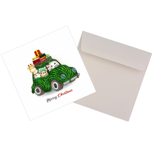 Tarjeta de quilling al por mayor, diseño temático de viaje familiar navideño, tarjeta de felicitación hecha a mano personalizada, tarjeta de Navidad OEM/ODM para deseos - Product Image 5