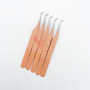 Pinzas de extensión de pestañas mate desnudas profesionales personalizadas aplicador de punta de fibra de acero inoxidable de etiqueta privada de gama alta sostenible - Product Image 5