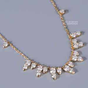 Pendentif de luxe en diamant de laboratoire taille brillant rond, finition or jaune, couleur EF, bijoux pour femme, cadeau de mariage - Product Image 3
