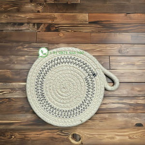 แผ่นรองแก้วผ้าฝ้ายธรรมชาติหลากสีขนาด6นิ้วหนา3มม. เป็นมิตรกับสิ่งแวดล้อมและมีสไตล์ - Product Image 1