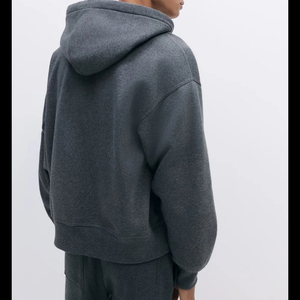 Sudadera con Capucha y Cremallera para Hombre, Última Moda, Color Sólido, Corte Holgado, Estilo Casual, Otoño, 100% Algodón Tejido, Transpirable, Manga Regular - Product Image 2