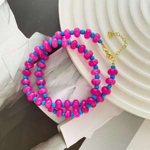 Collier de perles irrégulières en résine faites à la main, multicolores, bijoux de mode, artisanat moulé, pour femmes et filles - Meilleures ventes - Product Image 1