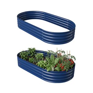 Raised Garden Bed Outdoor Oval <b>Large</b> Metal Galvanized Planter <b>Box</b> Vegetable Garden Kit GB016 - Product Image 1