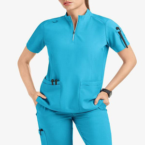 Blouse d'uniforme élégante pour personnel médical et chirurgical, en Spandex/Polyester plus épais, pour médecins, infirmières et personnel hospitalier, résistante aux aiguilles - Product Image 1
