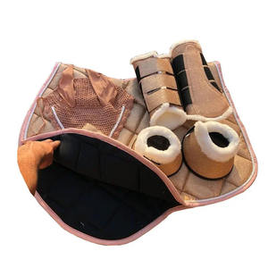 Customizable Shinning Color Dressage Horse Saddle Pads Set Premium Durable Comfortable Equine Care Fabric Lining Horse Riding - Product Image 3