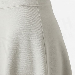 Women A-Line Mini <b>Skirt</b> Solid Color <b>Elastic</b> Waist Comfortable Casual Wear All Seasons Spandex Polyester Fabric - Product Image 5