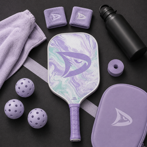 Pala de Pickleball de 16 mm, Diseño Marmoleado Morado, Agarre Antideslizante, Forma Estándar, para Adultos - Product Image 6