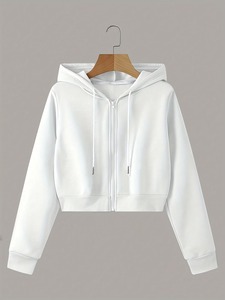 Encuentra un icono similar: Sudadera con capucha corta para mujer, de color liso, superventas, de buena calidad, precio al por mayor, manga larga, tejida. - Product Image 1
