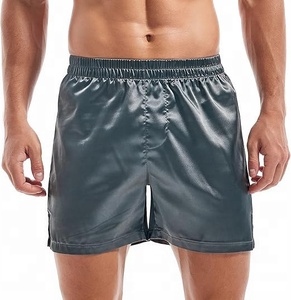 Dark Gray <b>Satin</b> <b>Mens</b> <b>Satin</b> <b>Boxers</b> Lounge Shorts Solid Color Outdoors Casual Beach Shorts Quick Dry <b>Men</b> Sweat Shorts - Product Image 1