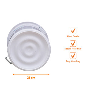 35L Food Grade <b>Plastic</b> Bucket Secure Lid Metal Handles Rice Water <b>Laundry</b> Tools Storage Container Household B2B Bulk Drum - Product Image 3