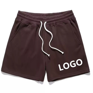 Nouvel Arrivage Short Homme Vintage en Maille Peignée Unie avec Cordon de Serrage, Coupe Décontractée Mi-longue, Teint Uni, Personnalisable - Product Image 2