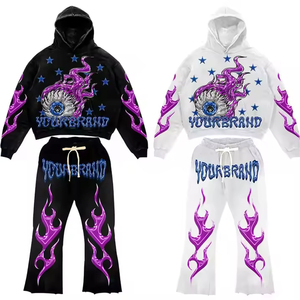 Conjunto de chándal Up Felt Impex personalizado para hombre, estilo urbano, con estampado 3D en relieve, sudadera con capucha y pantalón jogger, con bajo sin rematar y gráficos. - Product Image 5