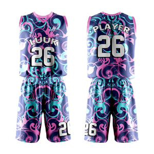Ensemble d'uniformes de basketball personnalisés légers et à séchage rapide avec graphiques de sublimation sur mesure pour les sports d'équipe de compétition - Product Image 3