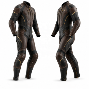 Traje de Motocicleta de Cuero de una Pieza para Turismo y Grand Touring |   Negro Marrón Azul |   Fabricante OEM ODM |   Diseño de Calidad Premium | - Product Image 3
