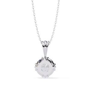 Collier Pendentif en Argent 925 Or Rose avec Moissanite Taille Émeraude, Chaîne à Maillons Géométriques, Ras-de-cou Minimaliste, pour Mariage et Usage Quotidien, Unisexe - Product Image 2