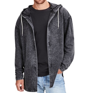 Sudadera con capucha personalizada con lavado ácido para hombres, venta al por mayor de ropa deportiva, sudaderas de gimnasio, diseño bordado, ropa deportiva teñida lisa - Product Image 1