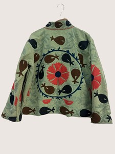 Abrigo de Algodón Bordado con Flores Estilo Chino, Manga Larga, Cuello Mandarín, Ropa Exterior Informal para Adultos, para Otoño - Product Image 2