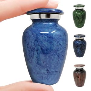 Imperial Aluminum <b>Keepsake</b> <b>Memorial</b> Urn Funeral Ash Container Crafted With Artistic Polished Finish And Fine Detailing - Product Image 1