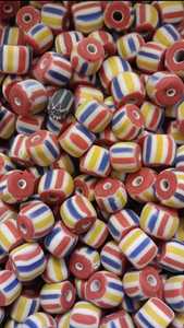 Wholesale Fancy Glass Chevron Beads Red Green Blue Yellow Black White Mix <b>Big</b> Size Kalinga Bulk - Product Image 6