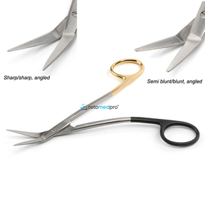 Tijeras Dentales Anguladas TC Gold One Blade SuperCut Dean, Fabricadas con Acero Inoxidable de Alta Calidad y Carburo de Tungsteno, Instrumental Quirúrgico ENT - Product Image 2