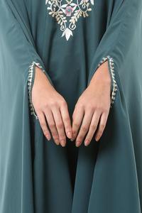 Top Quality Wholesale Dubai Abaya Turkish Modest <b>Kaftan</b> Kimono Elegant Bat Sleeve Shining Satin Abaya Women Muslim Abayas - Product Image 5