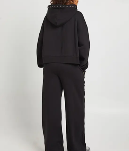 Conjunto de Sudadera de Cuello Redondo y Pantalones Deportivos de Algodón para Mujer, Logotipo Personalizado, OEM, ODM, Marca Privada, Proveedor de Ropa al por Mayor - Product Image 3