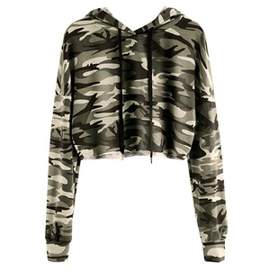 Vente en gros de vêtements de course courts 100% coton de qualité supérieure en molleton de coton pour femmes pull court imprimé personnalisé - Product Image 3
