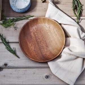 Assiettes à riz en bois d'acacia de haute qualité personnalisées, emballage de qualité supérieure, vaisselle solide polie écologique - Product Image 4