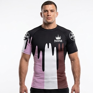 Rashguard de compression unisexe Mawra personnalisé à manches courtes, anti-UV UPF50, écologique, pour l'entraînement de MMA, BJJ, Jiu Jitsu et Grappling - Product Image 1