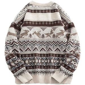 Men's Knitted Winter <b>Sweater</b> <b>Argyle</b> Pattern Breathable Anti-Pilling Pullover Thick Acrylic Full Sleeve Regular Fit - Product Image 2