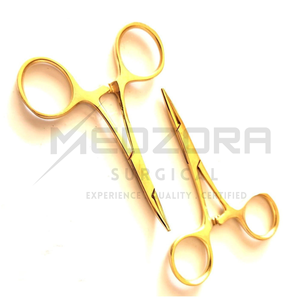 ชุดเครื่องมือผ่าตัด MEDZORA แบบ 2 ชิ้น สีทองทั้งชุด ใช้งานด้วยมือ นำกลับมาใช้ใหม่ได้ คุณภาพสูง ได้รับการรับรองมาตรฐาน CE ผลิตจากสแตนเลสสตีลสำหรับการผ่าตัด ใช้สำหรับห้ามเลือดแบบเคลลี่ - Product Image 6