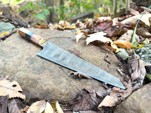 Couteau de Chef Professionnel Artisanal LEGACY BLADES en Acier Damas, Manche en Bois de Palissandre, Lame de 8-9,9 pouces, Conception Ambidextre, Moderne - Product Image 2