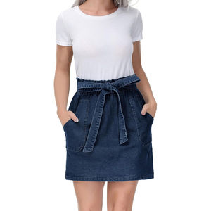 Jupes en denim pour femmes, tissu doux, style décontracté, taille naturelle, confortables pour tous les jours, hiver - Product Image 6