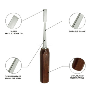 Osteotome chirurgical 10 mm à bord biseauté en acier inoxydable, ciseau à os manuel, kit chirurgical de classe I pour la chirurgie générale, certifié CE - Product Image 1