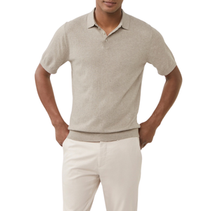 Polo classique en maille pour homme, manches courtes, coton premium, toucher doux, coupe ajustée, décontracté, élégant, pour l'été, respirant, vente en gros - Product Image 5