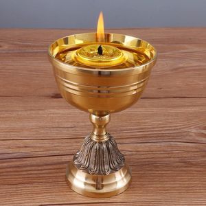 Lámpara Diya de Latón Dorado, Tradicional Lámpara Deepak para la Puja Diaria, Ceremonias Religiosas, Uso en Templos y Festival Diwali - Product Image 1
