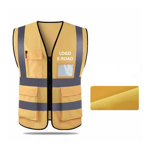 Chaleco de seguridad de alta visibilidad para hombre, reflectante, transpirable, de poliéster, con cuello en V, ropa exterior informal, color sólido, temporada de primavera - Product Image 1