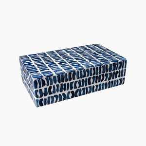 Caja de Joyería Rectangular de Madera, Amarilla y Blanca, con Patrón Geométrico Incrustado, Organizador de Almacenamiento Navideño para Joyas, Anillos y Accesorios - Product Image 3