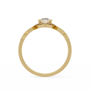 Ensemble de bagues de mariage vintage en or massif 14K avec diamant de laboratoire ovale à halo floral et alliance couronne en forme de poire, bijoux personnalisés en gros - Product Image 5