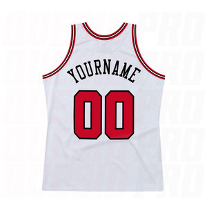 Camiseta de Baloncesto Retro Personalizada Blanca, Roja y Negra, Uniforme de Equipo sin Mangas de Primera Calidad, Estilo Vintage, Logotipo, Nombre y Número Personalizados - Product Image 3