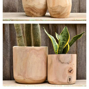 Handicraft Indian Handmade Intricately Carved Wooden Vase With Floral Detailing by handmade Collection - Product Image 1