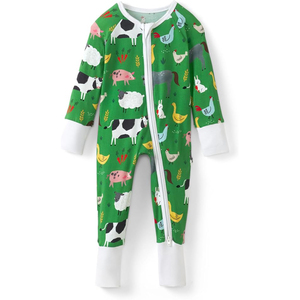 <b>Cute</b> Printed Baby Footie Long Sleeve Zipper Closure Infants & Toddlers Cotton Sleepwear Unisex Autumn Outfit - Product Image 4