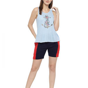 Easy Wear Relaxed Lounge Outfit <b>Women</b> Sleeveless Shorts Set Breathable Warm Weather Casual <b>Women</b> Sleeveless Shorts Set - Product Image 5