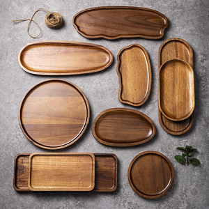 Household Acacia Wood <b>Tea</b> Pallet Series Coffee Shop Rectangular Cup Holder Wooden Plate Fruit Candy Cake <b>Tray</b> - Product Image 4